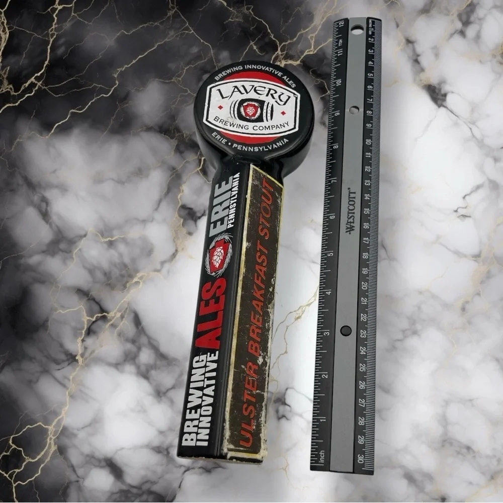 Lavery Brewing Company Ulster Breakfast Stout Tap Handle Erie Pa Breweriana